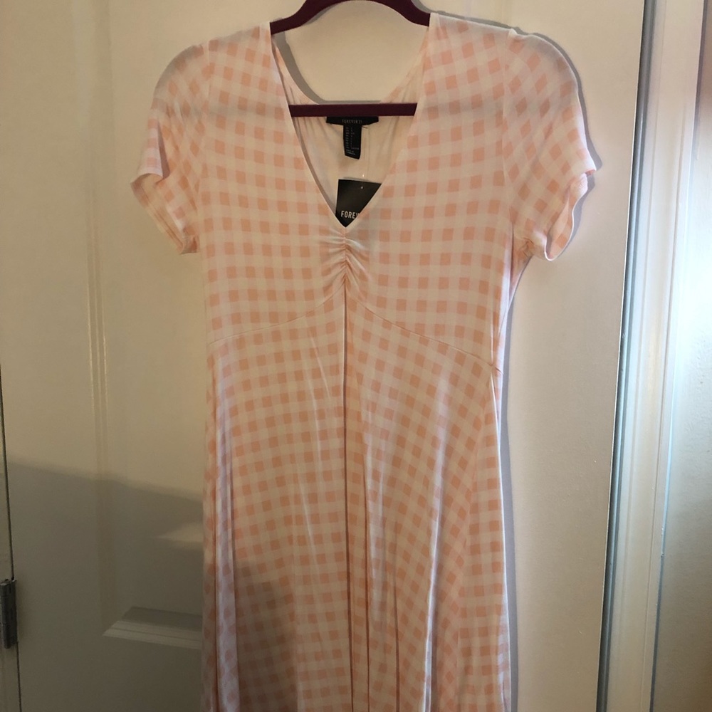 Forever 21 Pink Gingham Dress NWT - Picture 2 of 7